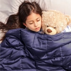 Luna Kids Bamboo Weighted Blanket, Navy, 36” x 48”, 5 pounds